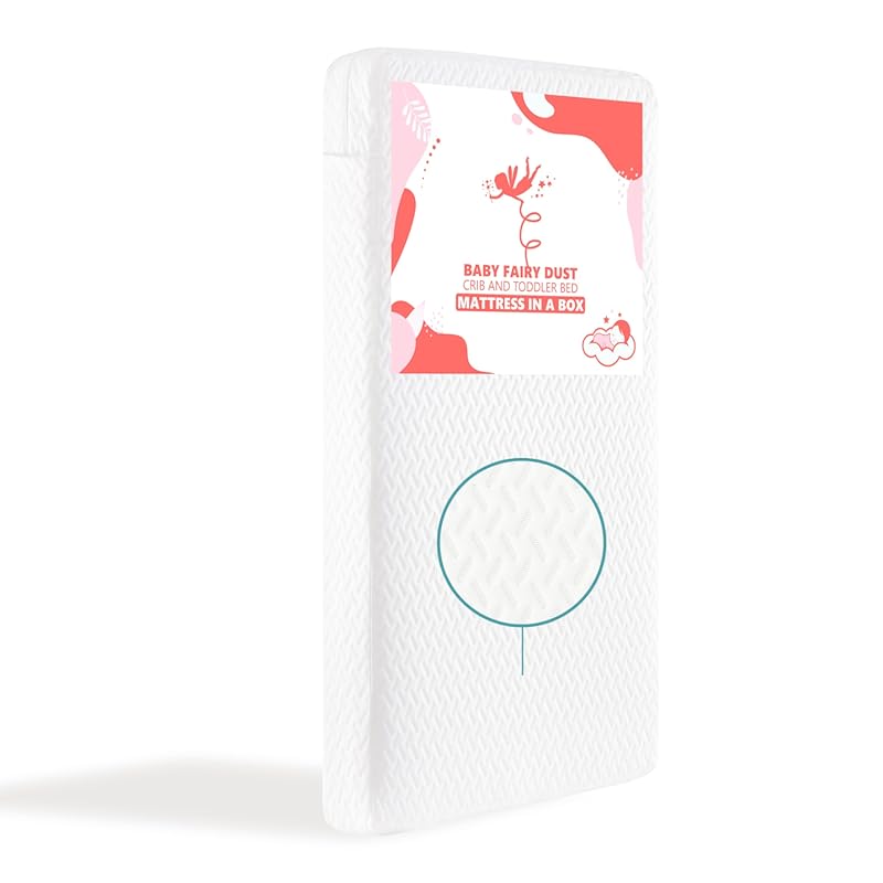 Dream On Me Baby Fairy Dust Crib & Toddler Mattress, GREENGUARD Gold &