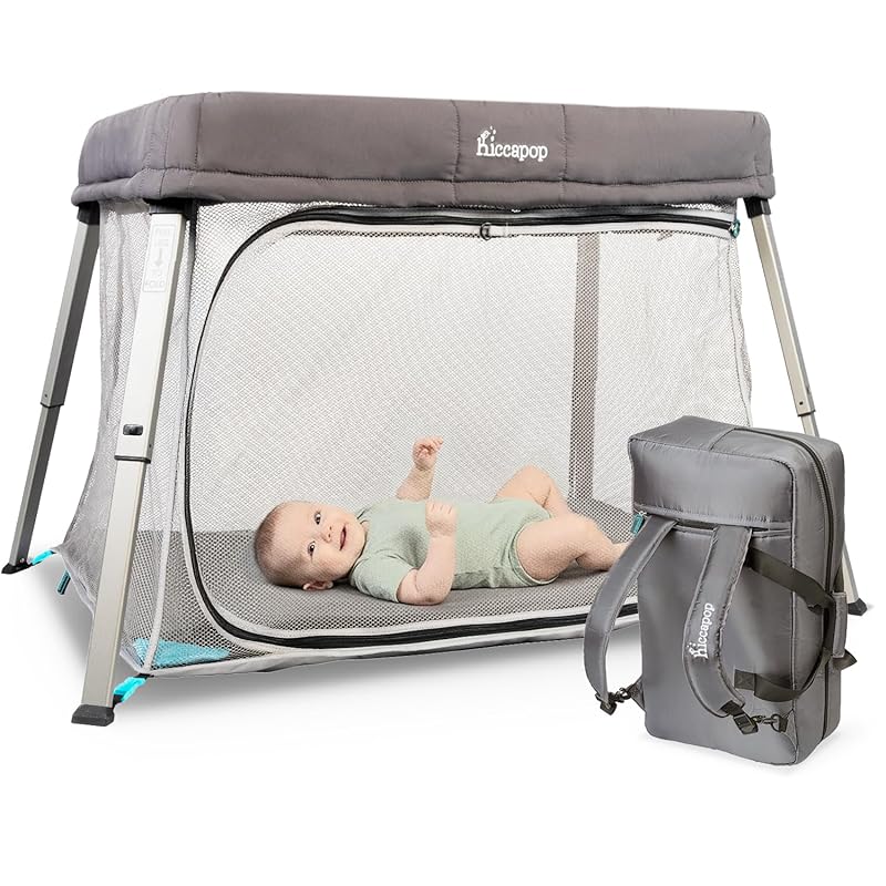 Hiccapop TravelPod Portable Crib for Baby, Lightweight, Foldable Trave