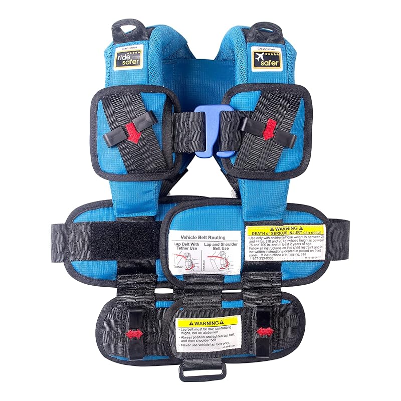 RideSafer Gen 5 XS Blue Portable Car Seat for 2+ Years, Lightweight, C
