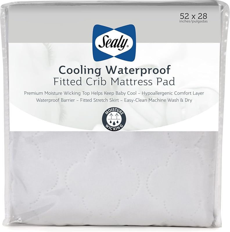 Sealy Baby Cooling Moisture Wicking Crib Mattress Protector Pad