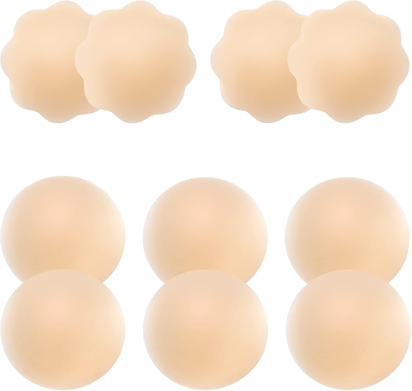 AMFLOWER Reusable Silicone Nipple Covers (5 Pairs) for Women, Invisibl