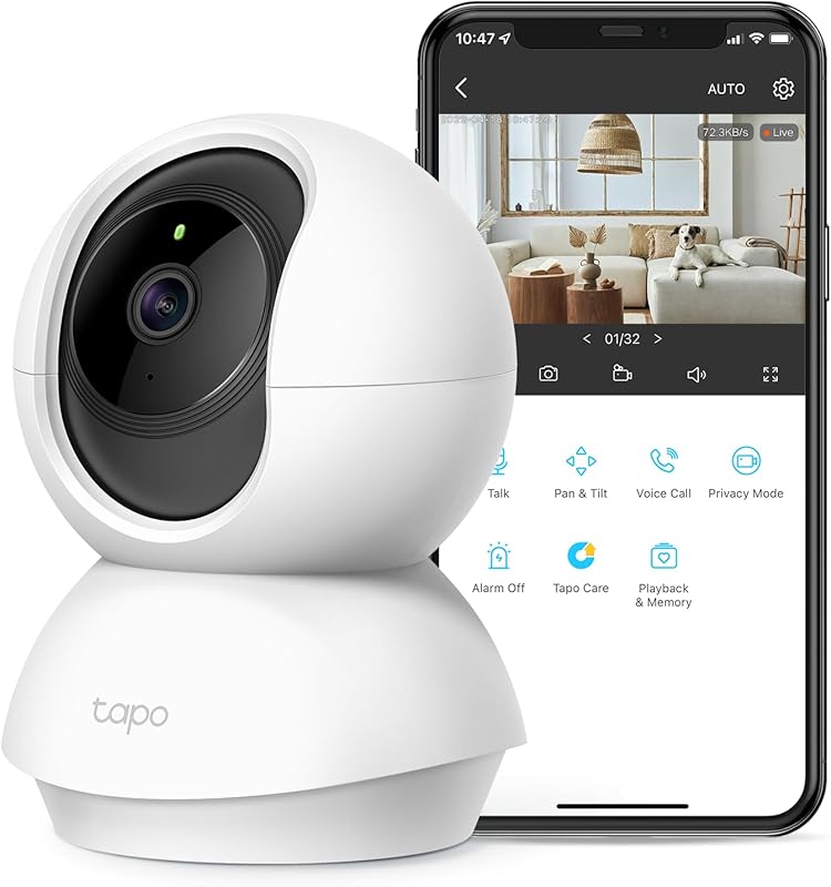 Tapo TP-Link C210 2K Pan Tilt Security Camera, Baby/Dog Monitor, Motio