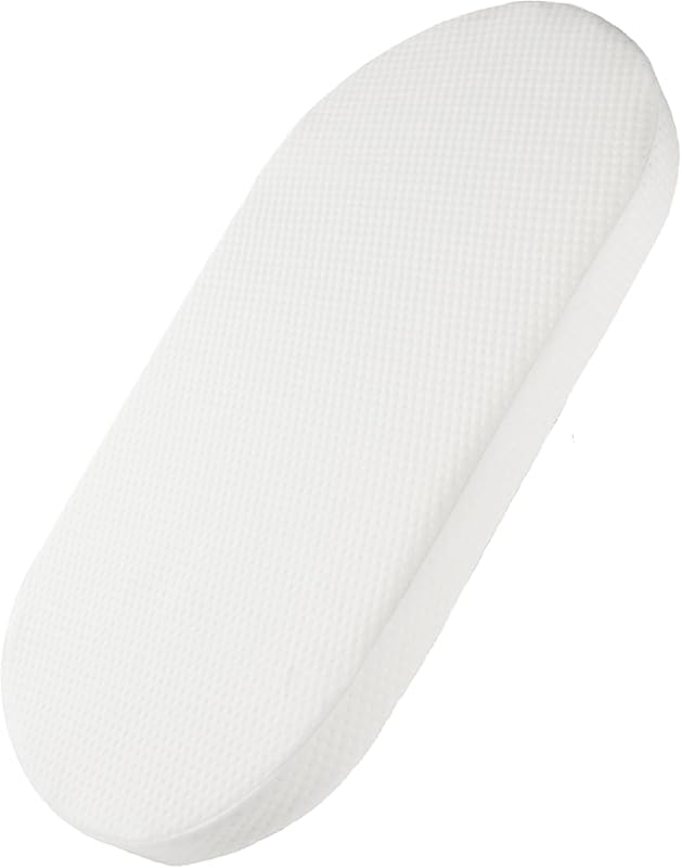 Mecc ecoh Oval Baby Bassinet Mattress 30x15x2, Breathable Cover, Water
