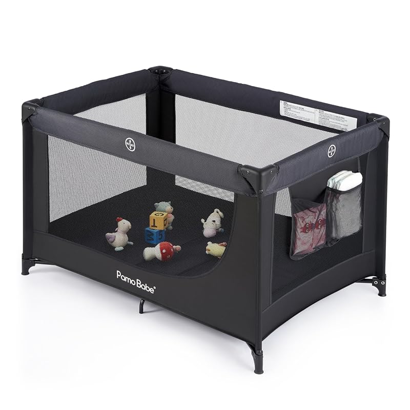 Pamo Babe Compact Pack and Play - Portable Crib for Baby, Lightweight 