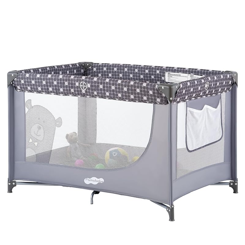Pamo Babe Compact Pack and Play - Portable Crib for Baby, Lightweight 