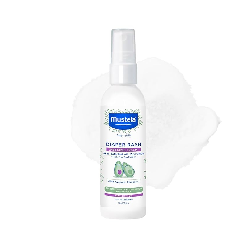 Mustela Baby Diaper Rash Spray: Touch-Free Zinc Oxide Protectant with 