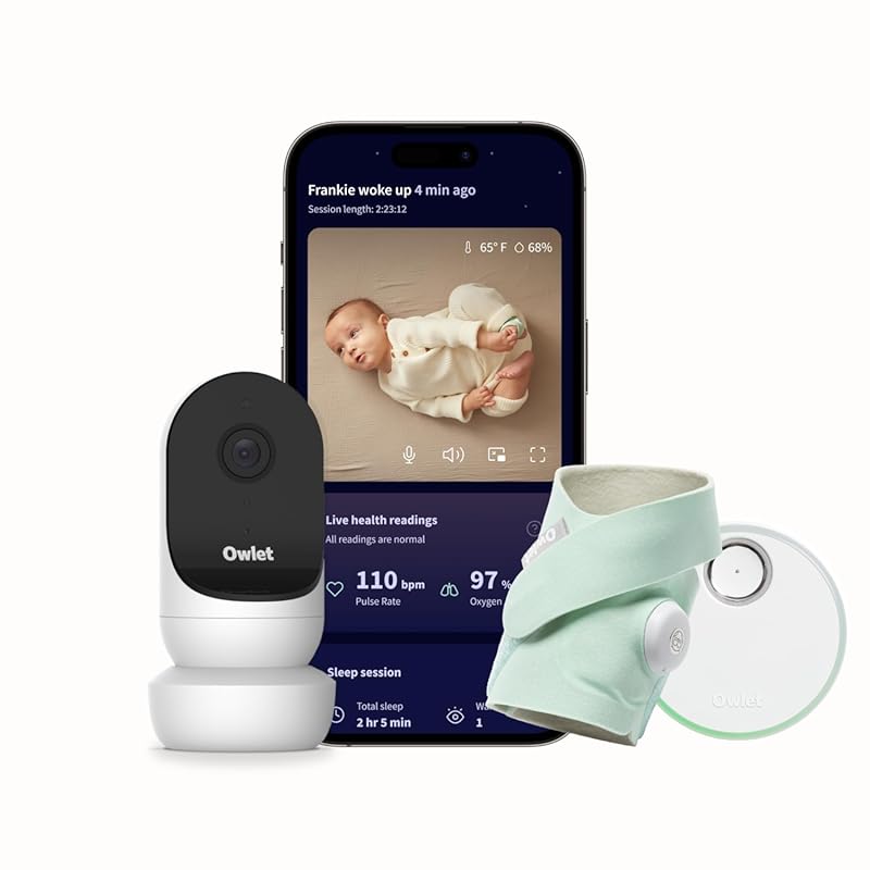 Owlet Dream Duo Gen 2 Smart Baby Monitor: HD Camera & Sock Tracks Oxyg