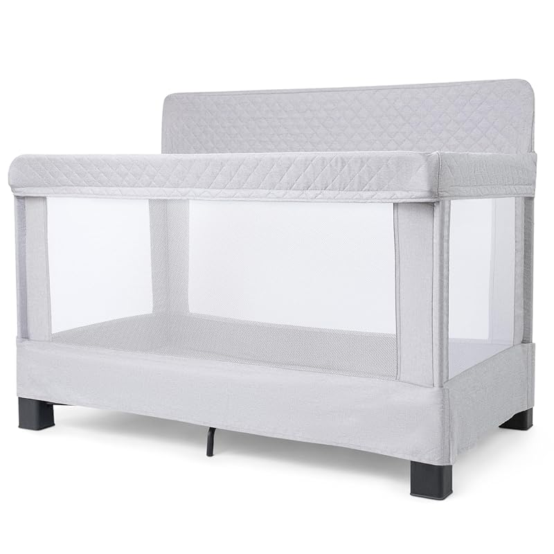Baby Delight Horizon Full Size Crib, Breathable Mesh Walls, Tool-Free 