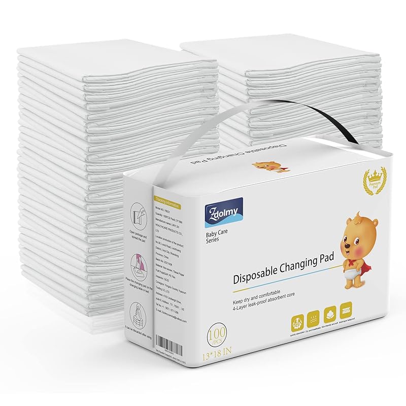 Disposable Baby Changing Pad Liners (100 Pack) - Super Soft, Ultra Abs