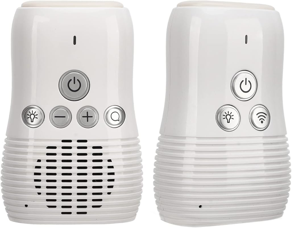 Audio Baby Monitor with Two-Way Intercom, ABS White Design & US Plug.