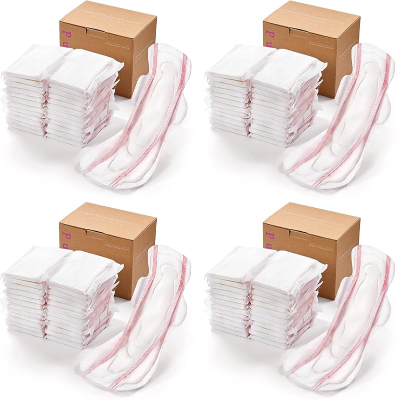 PurComfy Premium Postpartum Pads with Wings, Large Max Absorbency for 