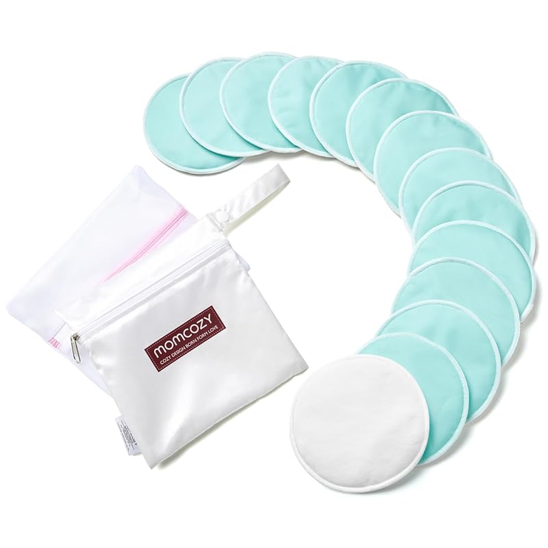 Momcozy Reusable Breast Pads, 4-Layer Super Absorbent & Leak-Proof Was