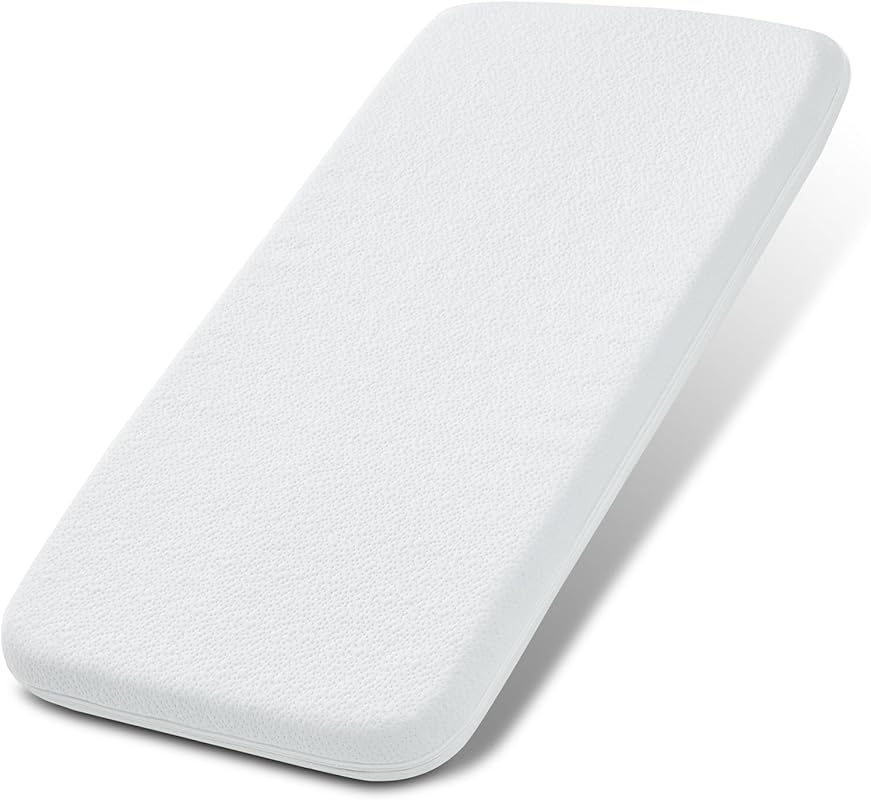 NeoBorn 35x20 Dual Sided Gel Memory Foam Baby Bassinet Mattress Pad wi