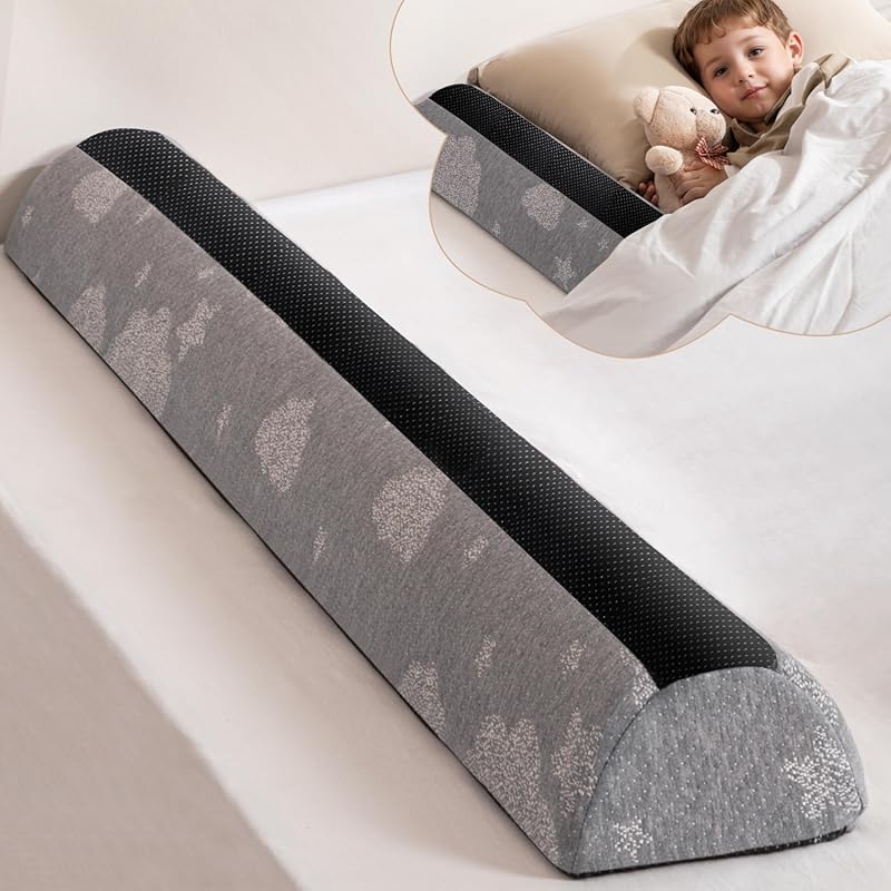 Foam Bed Rail Bumpers for Toddlers, Kids, Seniors, 2-Pack, Dual Non-Sl