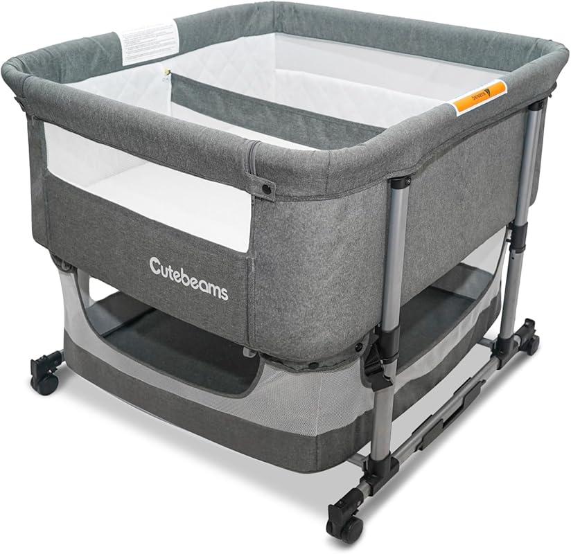 3-in-1 Twin Bassinet for 2 Babies, Bedside Co-Sleeper, Rocking Bassine