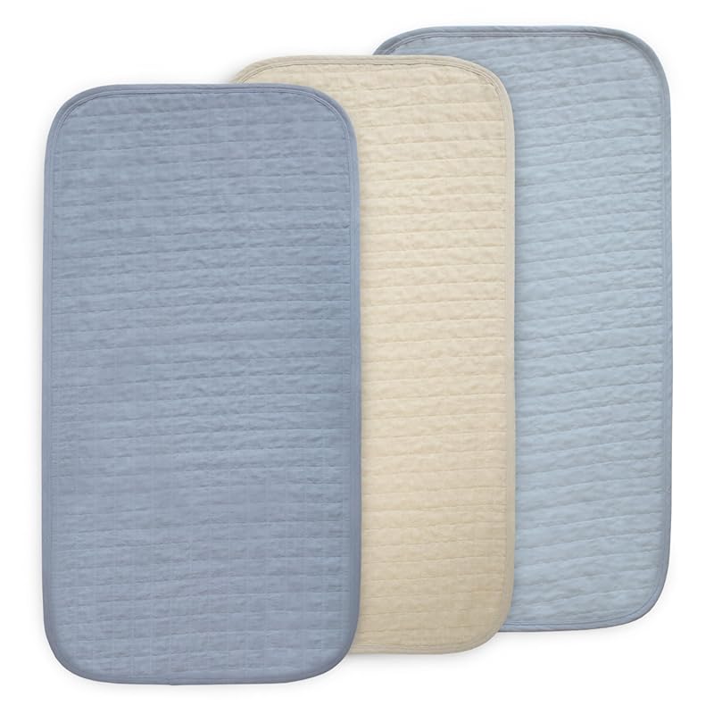 mushie Water Repellent Organic Cotton Changing Pad Liners, Set of 3 (B