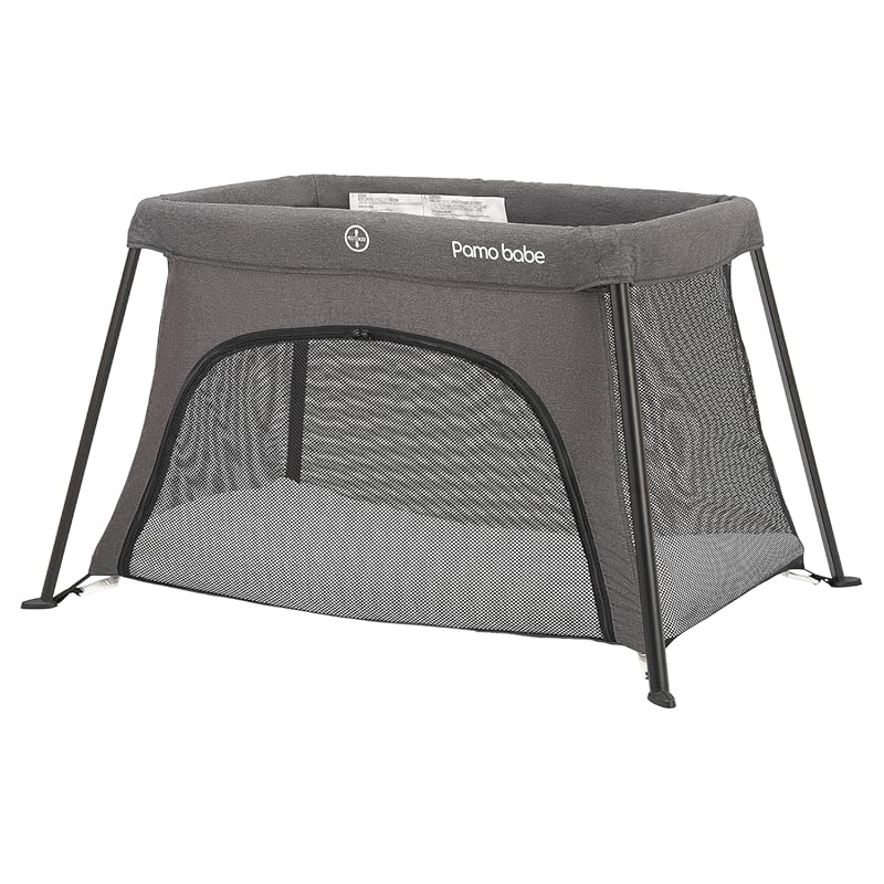 Pamo Babe Travel Crib Lightweight Baby Playard with Mattress Compact P