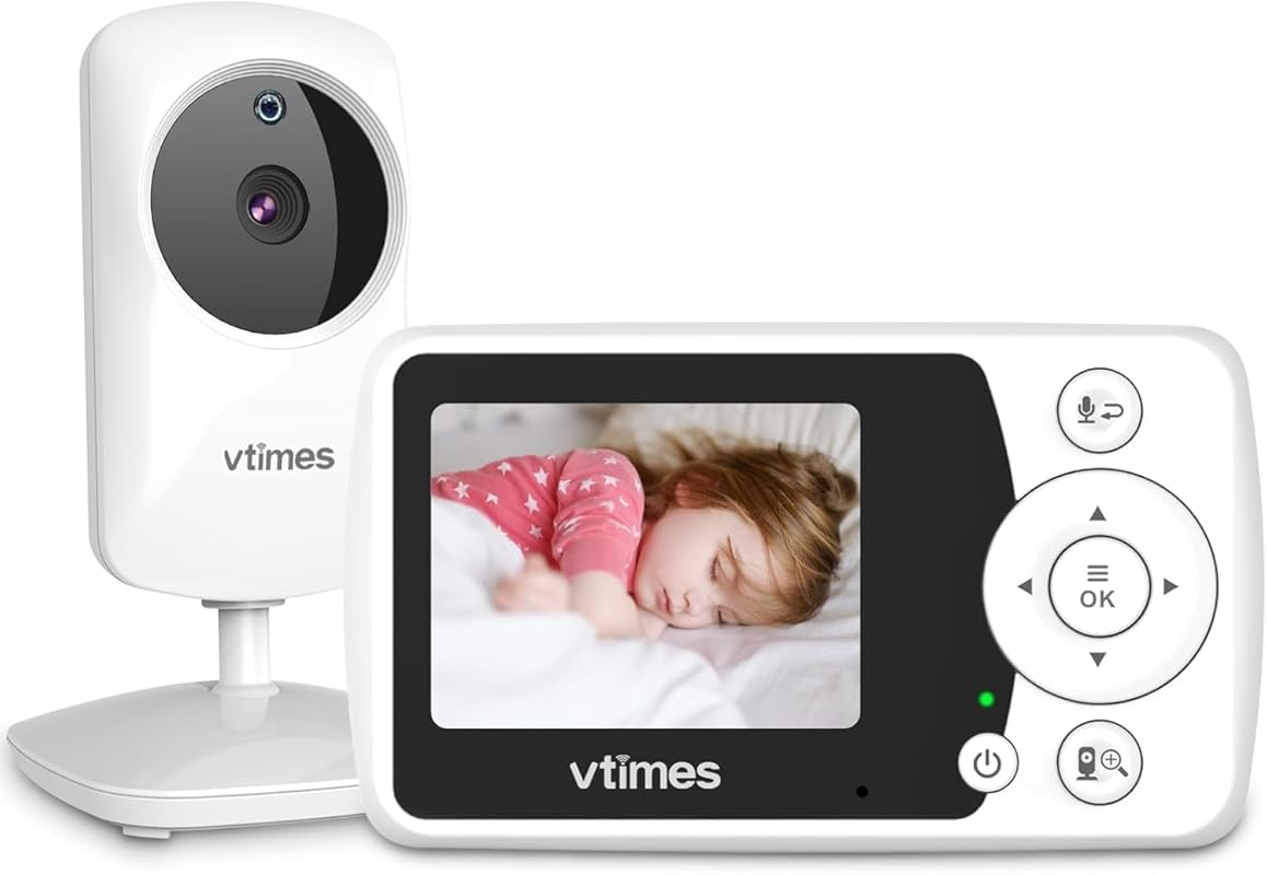No WiFi Video Baby Monitor: 2.4" Screen, Portable Camera, Night Vision