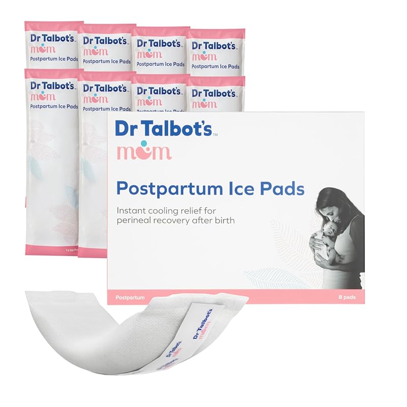 Dr. Talbot's Mom Postpartum Ice Pads, 8-Pack, 2-in-1 Absorbent for Pai