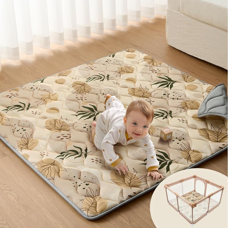 Blissful Diary Thick Foam Baby Play Mat 50x50 for Floor, Washable, Non