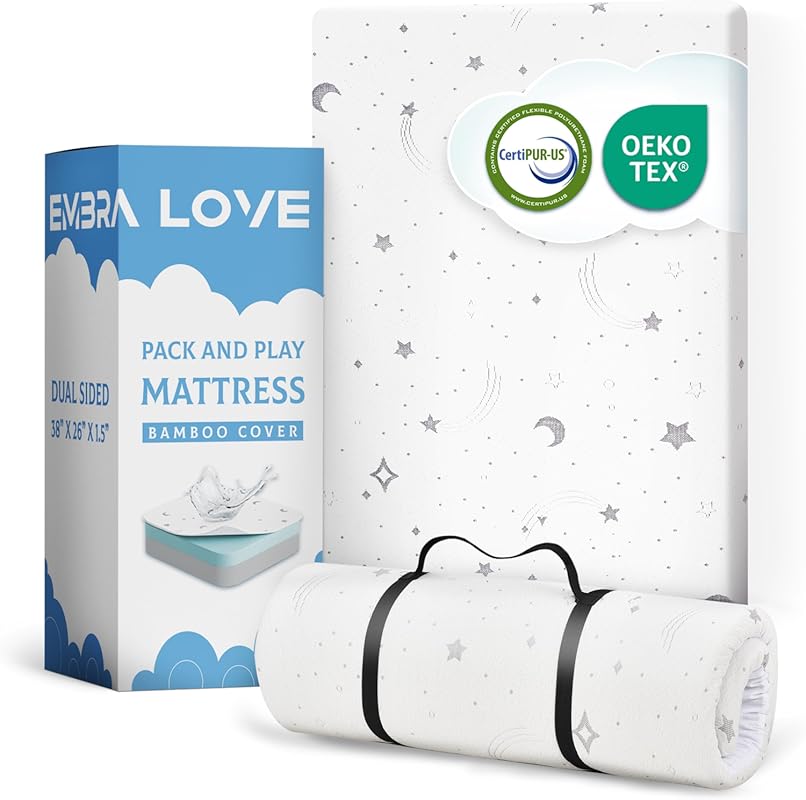 Breathable Dual-Sided Gel Memory Foam Pack n Play Mattress 38