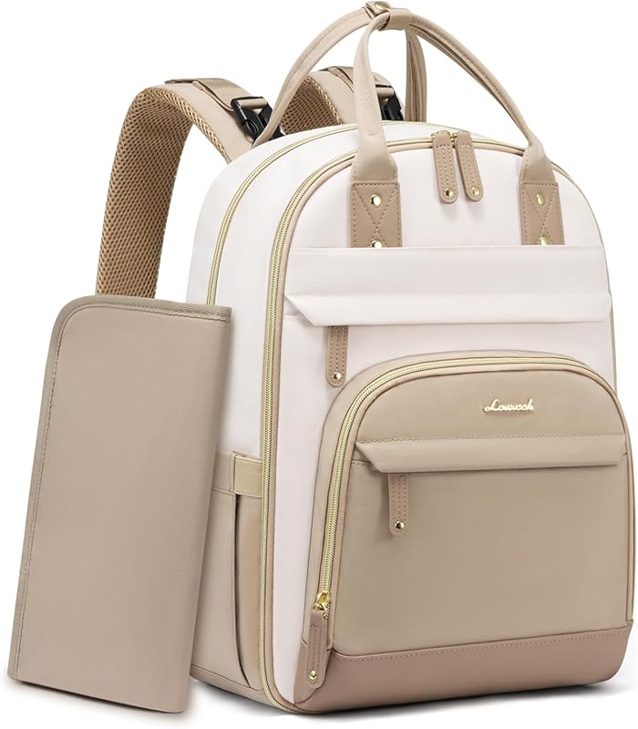 LOVEVOOK Large Waterproof Diaper Bag Backpack with Changing Pad & Stro