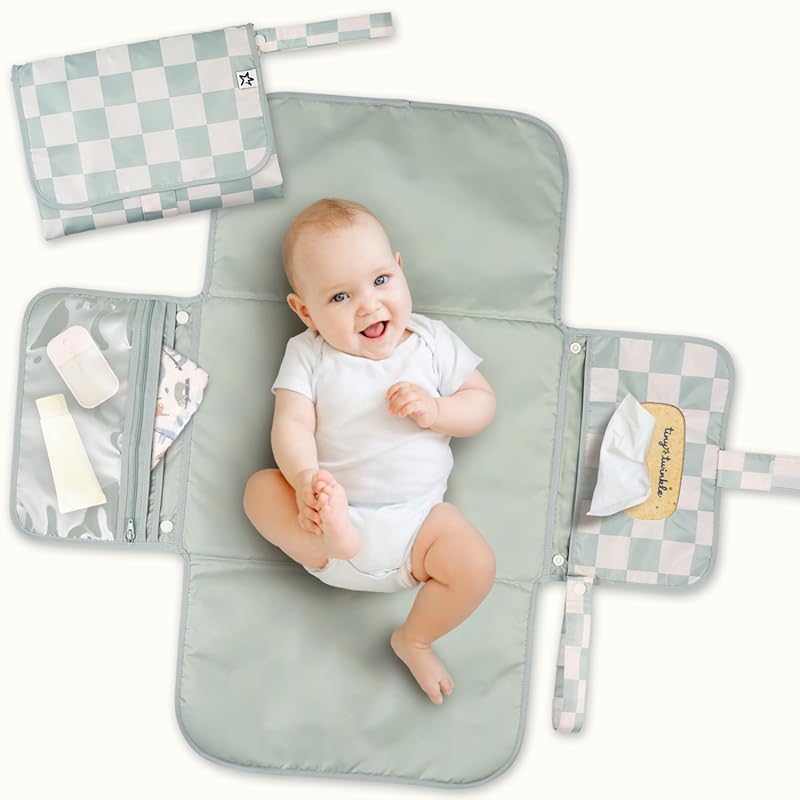 Tiny Twinkle Portable Diaper Changing Pad - Waterproof & Compact for T