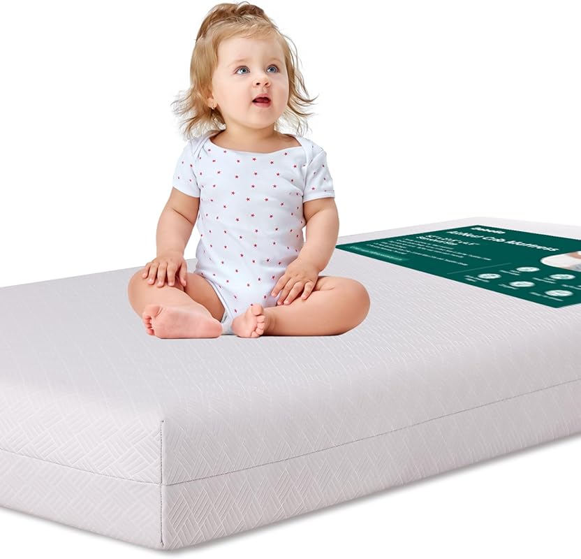 Babelio Memory Foam Crib & Toddler Mattress - Dual-Sided, Waterproof, 