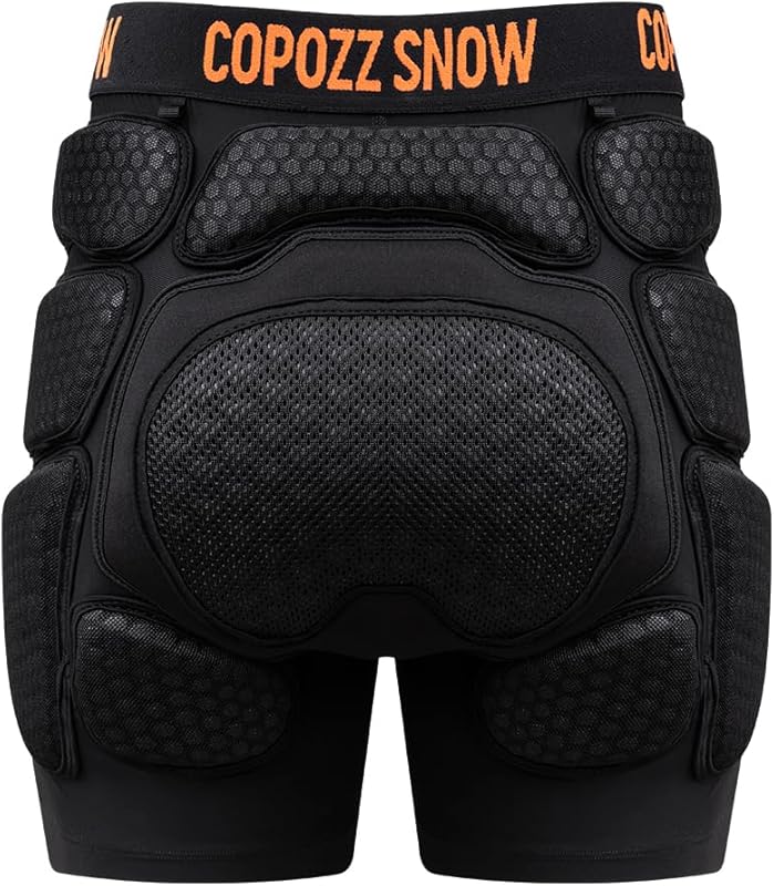 COPOZZ RZ-Labs Padded Shorts: Protective Hip Butt Crash Pads for Ski, 