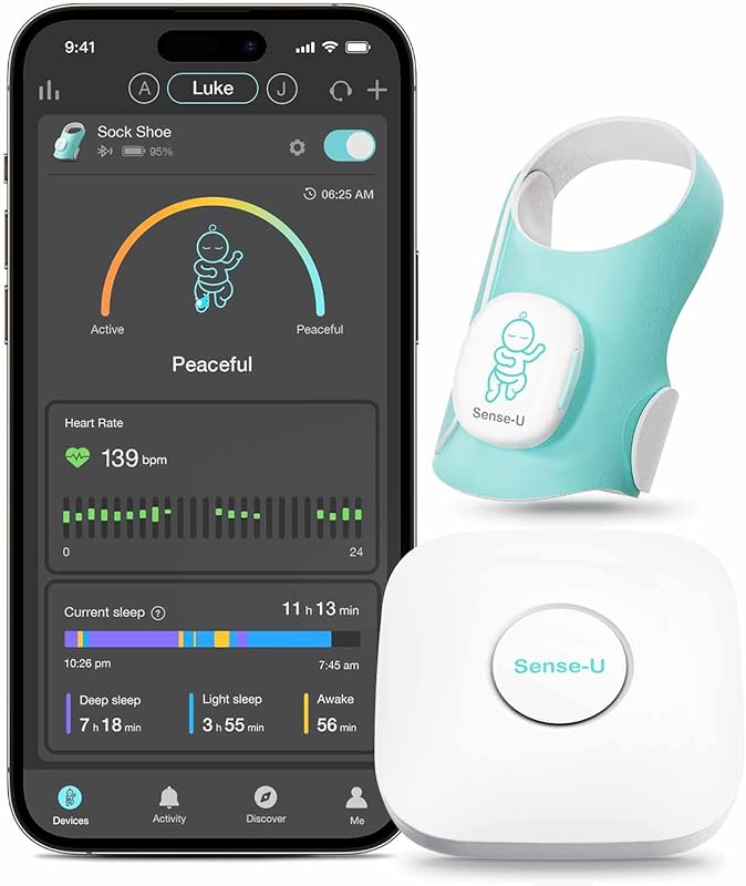 Sense-U Smart Sock Shoe Baby Monitor (Long Range): Tracks Infant Heart
