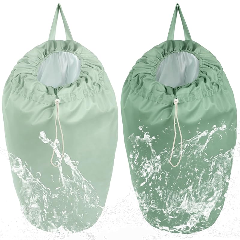 Nuogo Reusable Diaper Pail Liner Bags, 2-Pack, Hangable with Strap, Wa
