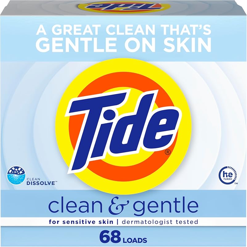 Tide Clean & Gentle Unscented Powder Laundry Detergent, 68 Loads, 77oz