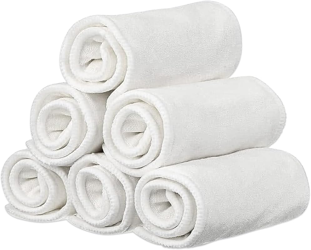 Rayon Microfiber Inserts Liners for Adult Cloth Diapers, 4-Layer Washa