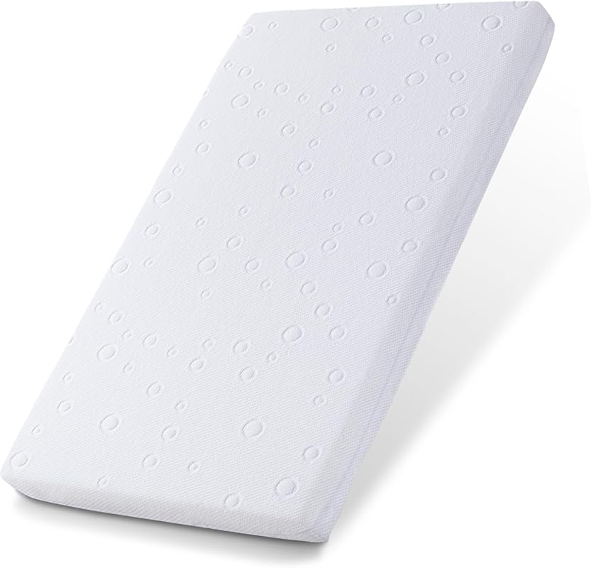 Mini Crib Mattress: 38x24x2 Dual-Sided Gel Memory Foam, Waterproof, Br