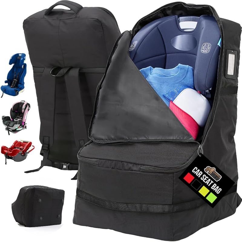 GORILLA GRIP Padded Car Seat Travel Bag for Airplane – Universal Fit, 