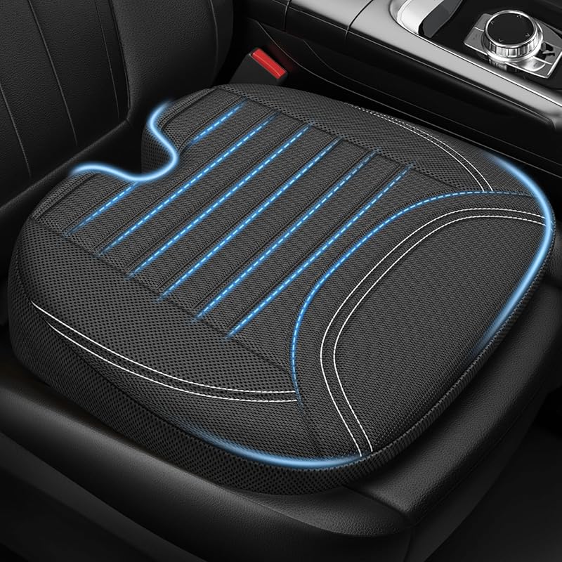 ZIKEE All-Season Breathable Memory Foam Car Seat Cushion for Sciatica 