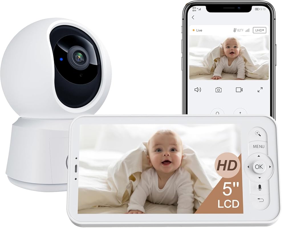 ARENTI B2 Kit WiFi Baby Monitor with 5-inch Display, App, Super Night 