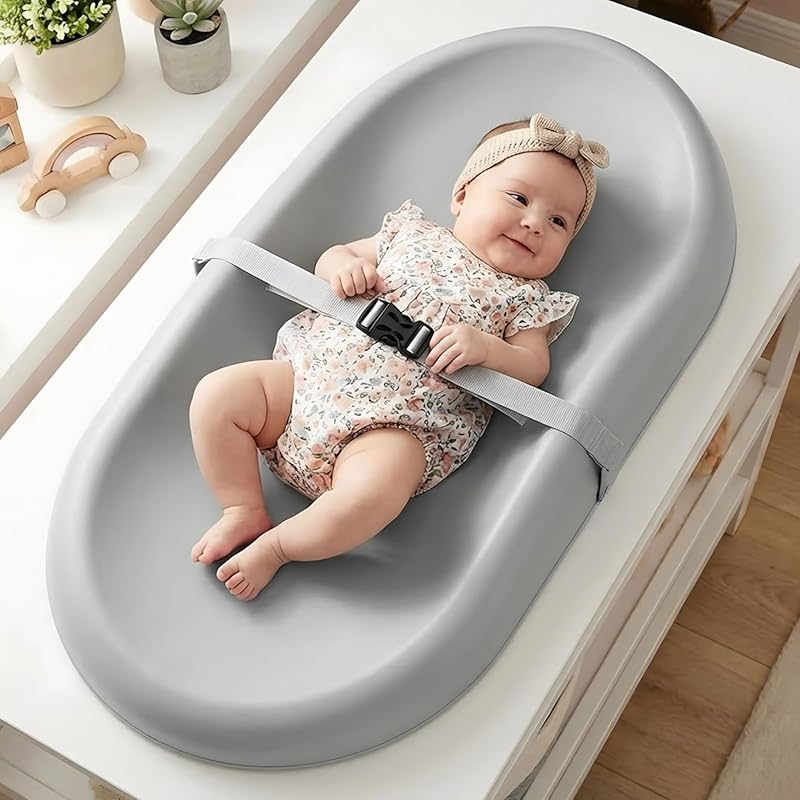Mallify Wipe-Clean Waterproof Changing Pad with Adjustable Safety Belt