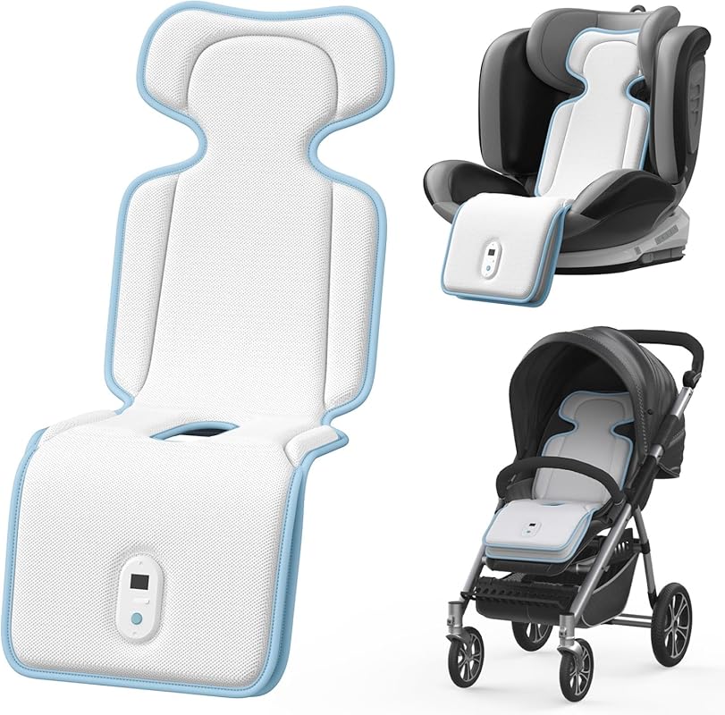 AMACOOL Baby Stroller & Car Seat Cooling Pad with 2 Blowers, 3 Speeds,