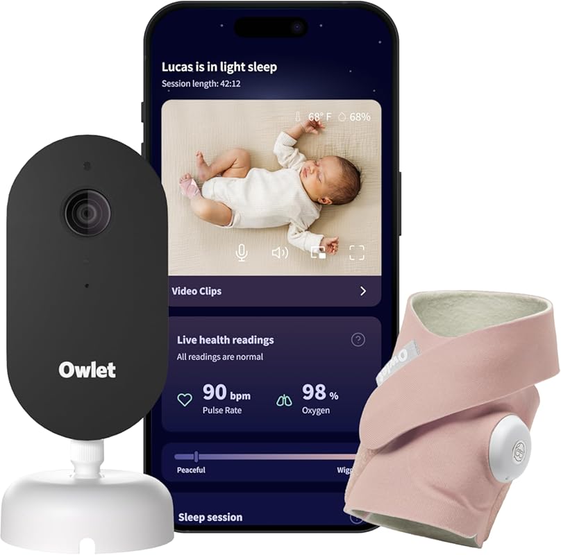 Owlet Dream Duo Gen 3 Smart Baby Monitor All-in-One Bundle: Sock & Cam