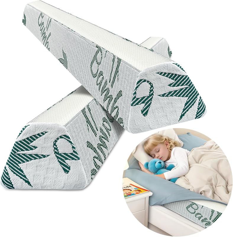 Foam Baby Bed Bumpers for Toddlers, 2-Pack Guard Rail, Fits Twin, Full