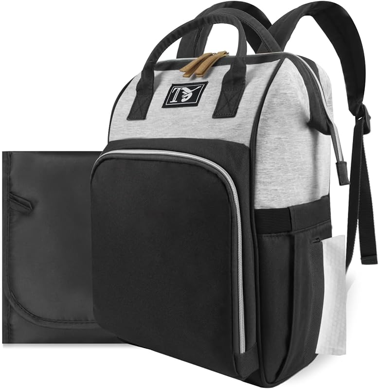 Large Multifunction Diaper Bag Backpack with Changing Pad, Insulated H