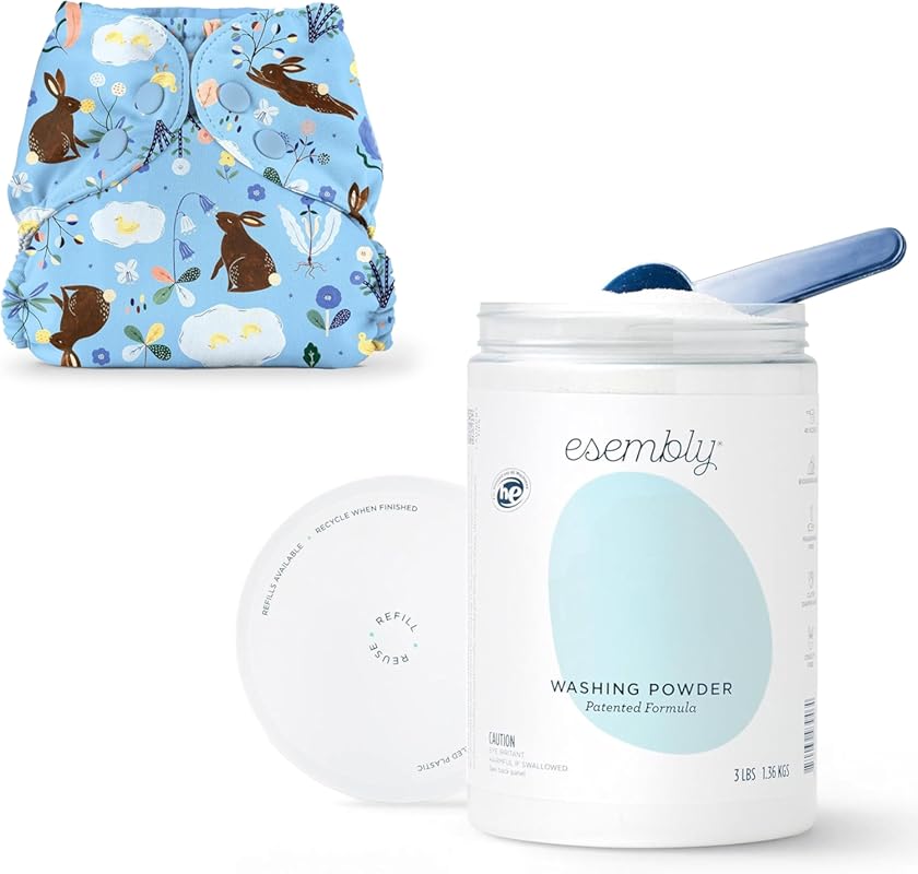 Esembly Eco-Conscious Laundry Diapering Bundle: 3lb Washing Powder & S