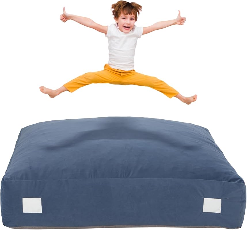 Upgraded Soft Foam Sensory Crash Pad for Autistic Kids with Handle & A