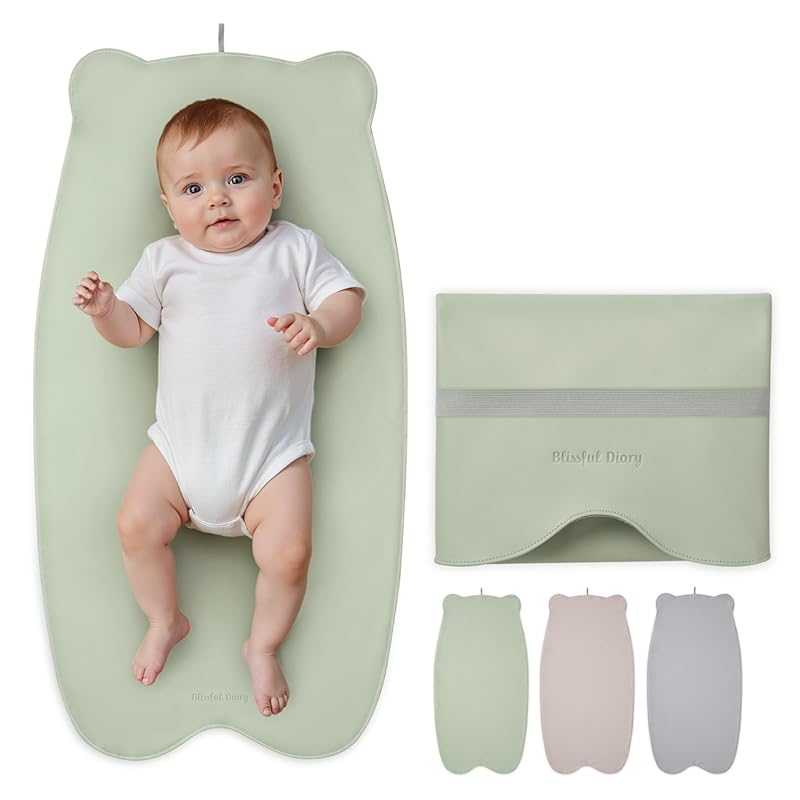Blissful Diary Vegan Leather Portable Changing Pad, Wipeable & Waterpr