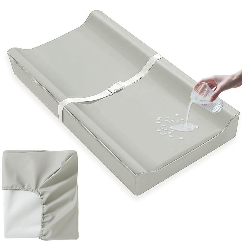 Vegan Leather Waterproof Wipeable Changing Pad Cover, Soft Diaper Mat 