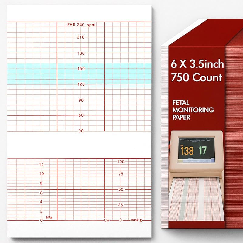 Ctosree 5-Pack Fetal Monitoring Paper, 6x3.5in CTG Thermal Recording f