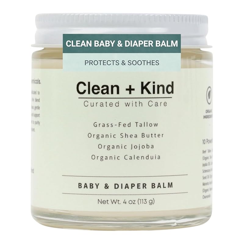 Organic Diaper Balm, 4 oz Baby Diaper Rash Cream Soothes Sensitive Ski