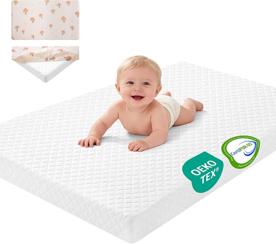 Portable Dual-Sided Memory Foam Pack and Play Mattress Pad 38