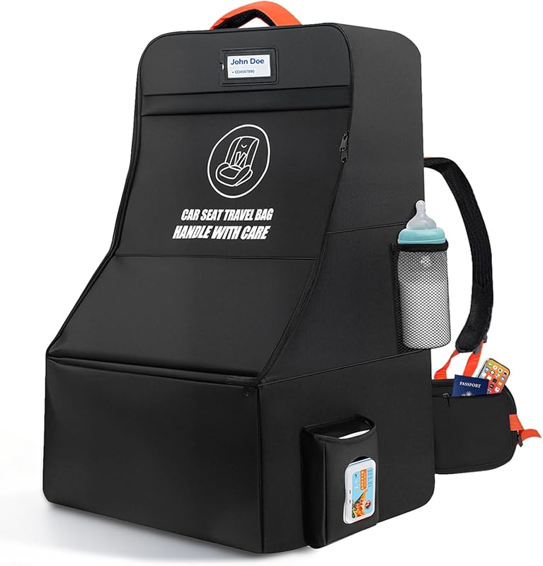 Heavy-Duty Waterproof Padded Car Seat Travel Bag for Airplane – Backpa